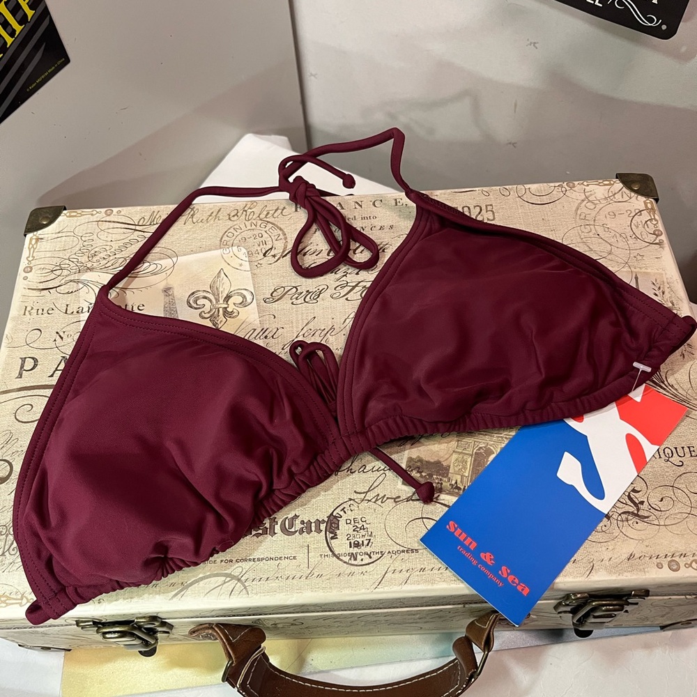 Sun & Sea Burgundy Bikini Top